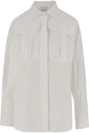 Patou Blouses & Shirts, Dames, Wit, XS, Katoen, Maxi Zak Katoenen Overhemd
