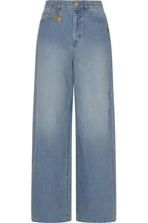 ZIMMERMANN Jeans, Dames, Blauw, W24, Katoen, Crush Straight Jeans