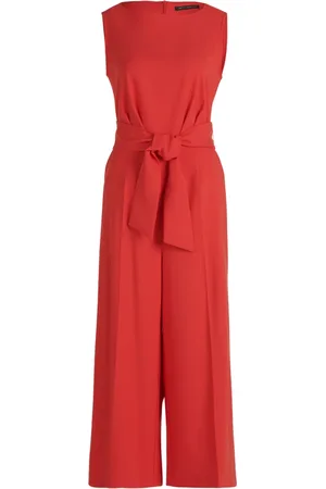 Betty Barclay Jumpsuits & Playsuits, Dames, Rood, L, Trendy Jumpsuit met Zakken en V-hals