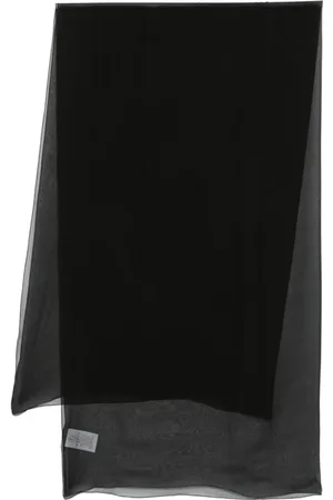 Alberta Ferretti Accessoires, Dames, Zwart, ONE Size, Zwart Zijden Georgette Omslagdoek