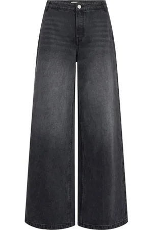 Sofie Schnoor Jeans, Dames, Zwart, S, Wijde Zwarte Jeans Azzisw Model