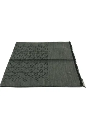 Gucci Pre-owned, Dames, Grijs, ONE Size, Wol, Pre-owned Wool scarves