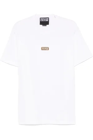 VERSACE Tops, Heren, Wit, L, Witte Crew Neck T-shirt