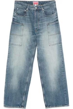 Kenzo Jeans, Heren, Blauw, W31, Denim, Indigo Denim Patch Pocket Jeans