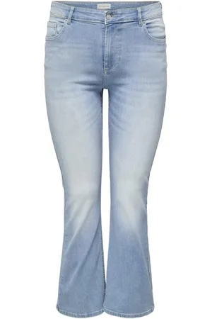 ONLY Jeans, Dames, Blauw, 7XL L32, Denim, Wijd uitlopende Denim Jeans in Lichtblauw
