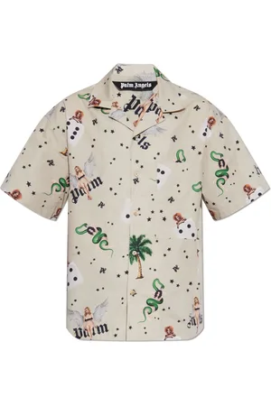 Palm Angels Overhemden, Heren, , L, Katoen, Shirt met Print