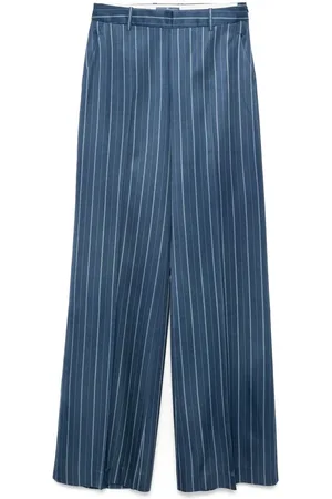ERMANNO SCERVINO Broeken, Dames, Blauw, M, Ocean Side Zip Broek