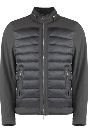 MOORER Jassen, Heren, Grijs, M, Leer, Ganzendons Techno Fabric Jas