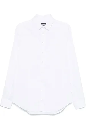 Giorgio Armani Overhemden, Heren, Wit, XL, Witte Button-Up Shirt