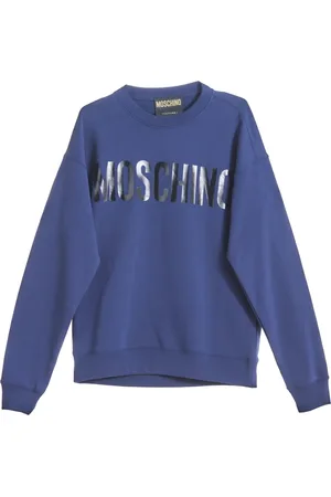 Moschino Sweatshirts & Hoodies, Heren, Blauw, M, Katoen, Blauwe Logo Sweatshirt Ronde hals 100% Katoen