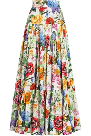 Dolce & Gabbana Rokken, Dames, Veelkleurig, XS, Gerokte rok met meerdere kleuren en ritssluiting