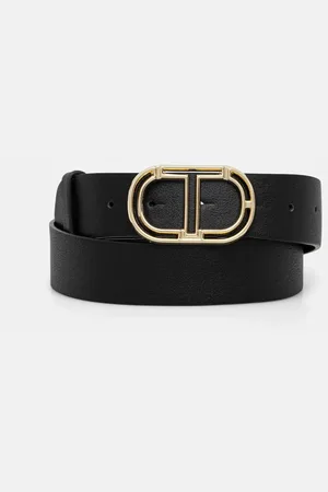 Twin-Set Accessoires, unisex, Zwart, M, Ovale Gesp Riem Stijl 251Ta 4430