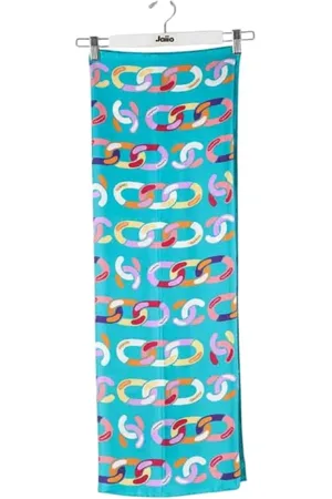 CHANEL Pre-owned, Dames, Veelkleurig, ONE Size, Tweed, Pre-owned Silk scarves