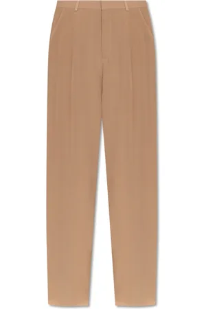 Saint Laurent Broeken, Dames, , S, Zijden Geplooide Broek