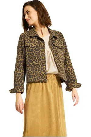 In Front Jassen, Dames, Bruin, L, Woestijn Print Jas Blazer