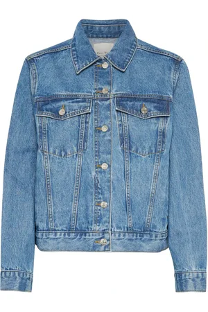Part Two Jassen, Dames, Blauw, L, Denim, Denim Jas met Borstzakken