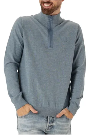 Butcher of Blue Truien, Heren, Blauw, S, Heren Trui Lt Clifden Half Zip