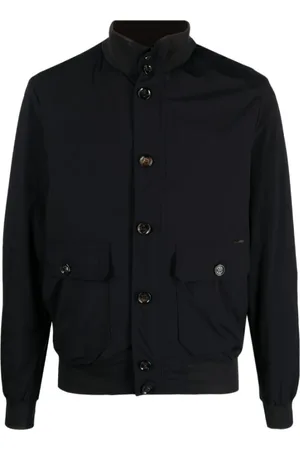 MOORER Jassen, Heren, Blauw, XL, Blauwe Bomberjack Waterafstotende Stof