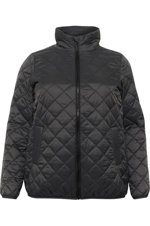 Kaffe Jassen, Dames, Zwart, 3Xl, Gewatteerde Jas Zwart Oester Stijl
