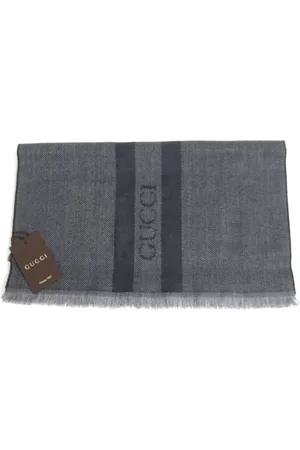 Gucci Pre-owned, Dames, Grijs, ONE Size, Katoen, Pre-owned Wool scarves