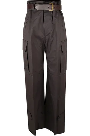 Saint Laurent Broeken, Dames, Grijs, S, Katoen, Elegante broek met Pantalon detail