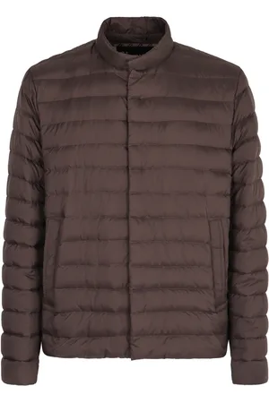 HERNO Jassen, Heren, Bruin, 3Xl, Katoen, Gewatteerde Donsjas