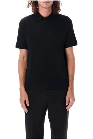 Saint Laurent Tops, Heren, Zwart, M, Katoen, Zwart Polo Piquet T-shirt