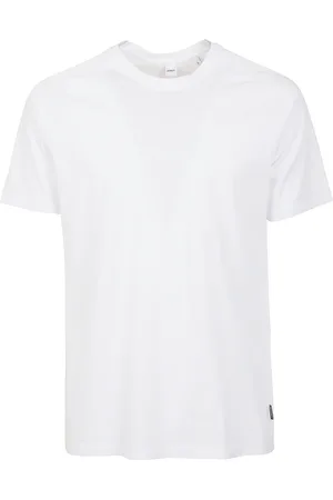 Aspesi Tops, Heren, Wit, M, Katoen, Blauw Katoen Raglan Mouw T-Shirt