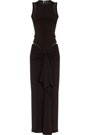 The Attico Kleedjes, Dames, Zwart, S, Nylon, Elegante Zwarte Jurk