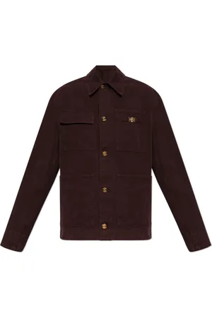 VERSACE Jassen, Heren, Bruin, M, Denim, Denim jas