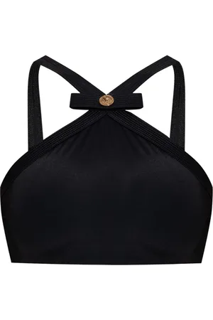 VERSACE Badkleding, Dames, Zwart, S, Zwart zee kleding met Medusa Head strikdetails