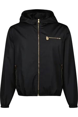 VERSACE Jassen, Heren, Zwart, L, Nylon, Zwarte Nylon Windjack