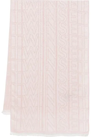 Twin-Set Accessoires, Dames, Roze, ONE Size, Roze Glitter Sjaal Met Rafelrand