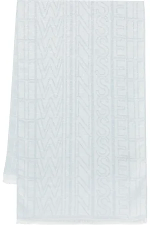 Twin-Set Accessoires, Dames, Blauw, ONE Size, Blauwe Glitter Sjaal Rechthoekige Vorm