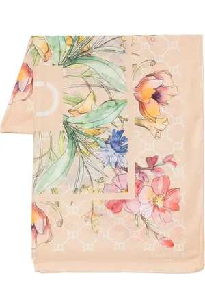 Twin-Set Accessoires, Dames, Veelkleurig, ONE Size, Beige Mix Print Sjaal