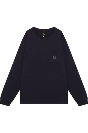 Pins & Needles Tops, Heren, Paars, S, Lange mouwen ronde hals T-shirt