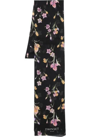 Twin-Set Accessoires, Dames, Veelkleurig, ONE Size, Bloemenprint Sjaal Multi Kleur Rechthoekige Vorm