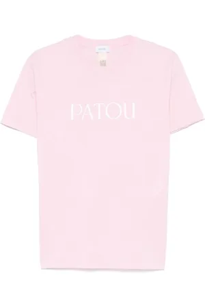Patou Tops, Dames, Roze, XS, Roze Logo Print Crew Neck T-shirt