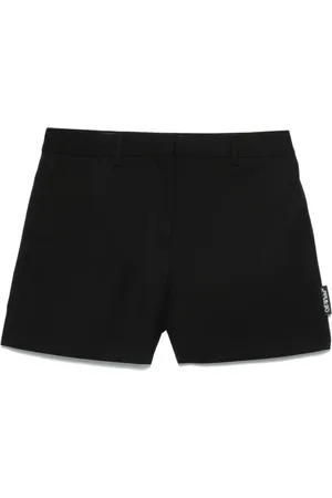 OFF-WHITE Korte broeken, Dames, Zwart, S, Katoen, Zwarte Katoenen Bermuda Shorts