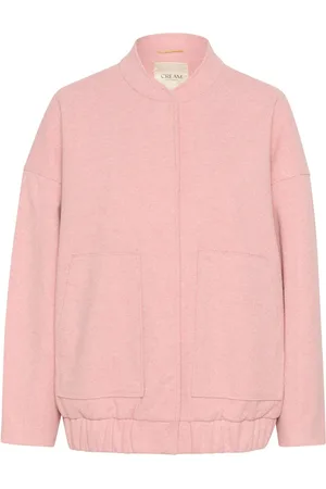 Cream Jassen, Dames, Roze, 3Xl, Polyester, Oversized Bomberjack met Zakken