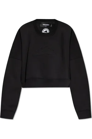 Dsquared2 Sweatshirts & Hoodies, Dames, Zwart, S, Katoen, Sweatshirt met Logo