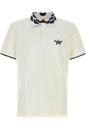 MCM Tops, Heren, Wit, M, Wit Stretch Piquet Polo Shirt