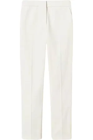 Twin-Set Broeken, Dames, Wit, S, Katoen, Rechte pijp katoenmix gabardine broek
