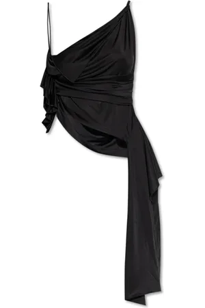 Dsquared2 Tops, Dames, Zwart, S, Gedrapeerde Top