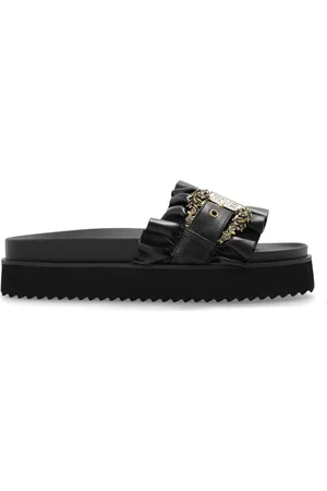 VERSACE Schoenen, Dames, Zwart, 36 EU, Platform slides