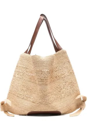 Hereu Tassen, Dames, , ONE Size, Leren Tote Tas met Knoopdetail