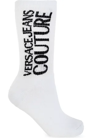 VERSACE Ondergoed, Dames, Wit, S, Katoen, Katoenen sokken met logo