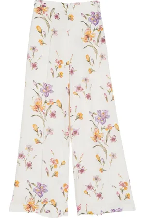 Twin-Set Broeken, Dames, Veelkleurig, M, Polyester, Bloemenprint Palazzo Broek