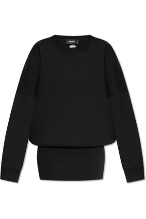 Dsquared2 Kleedjes, Dames, Zwart, M, Katoen, Jurk met Logo