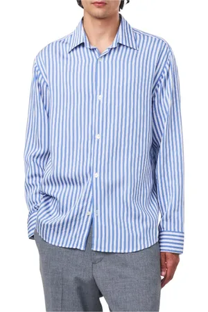 NN.07 Overhemden, Heren, Blauw, S, Blauw Gestreept Twill Overhemd